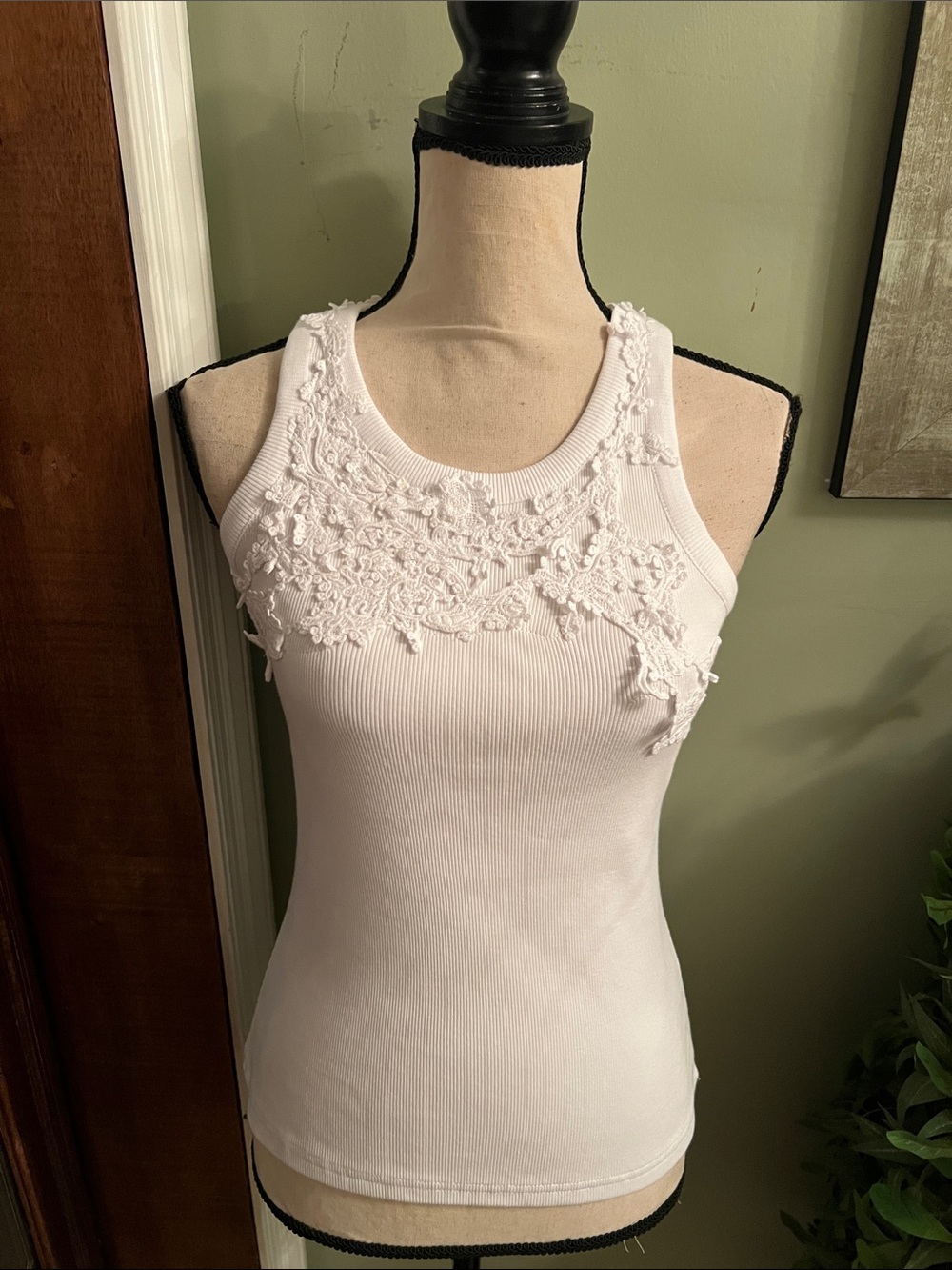 EDIT by Jason Wu Ribbed Tank with Floral Appliqué